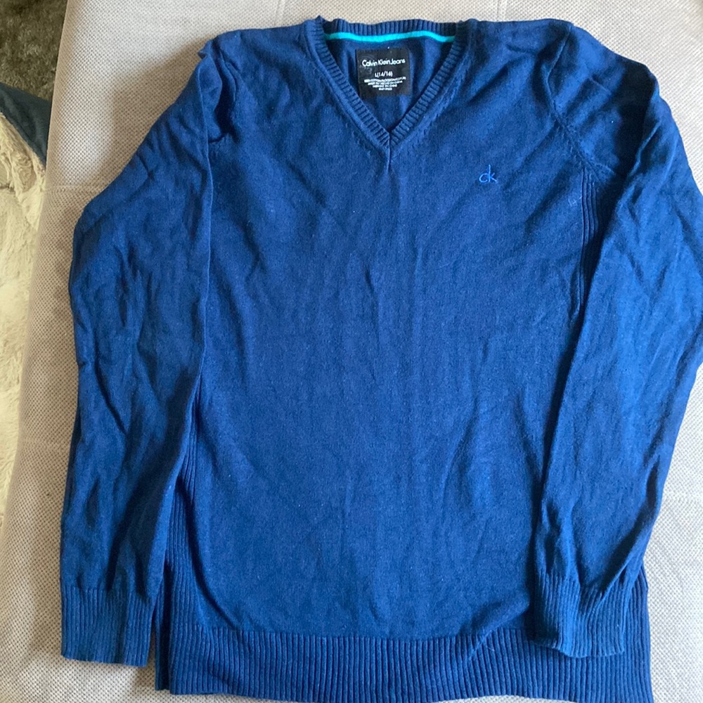 Calvin Klein Boys V neck Sweater L 14/16